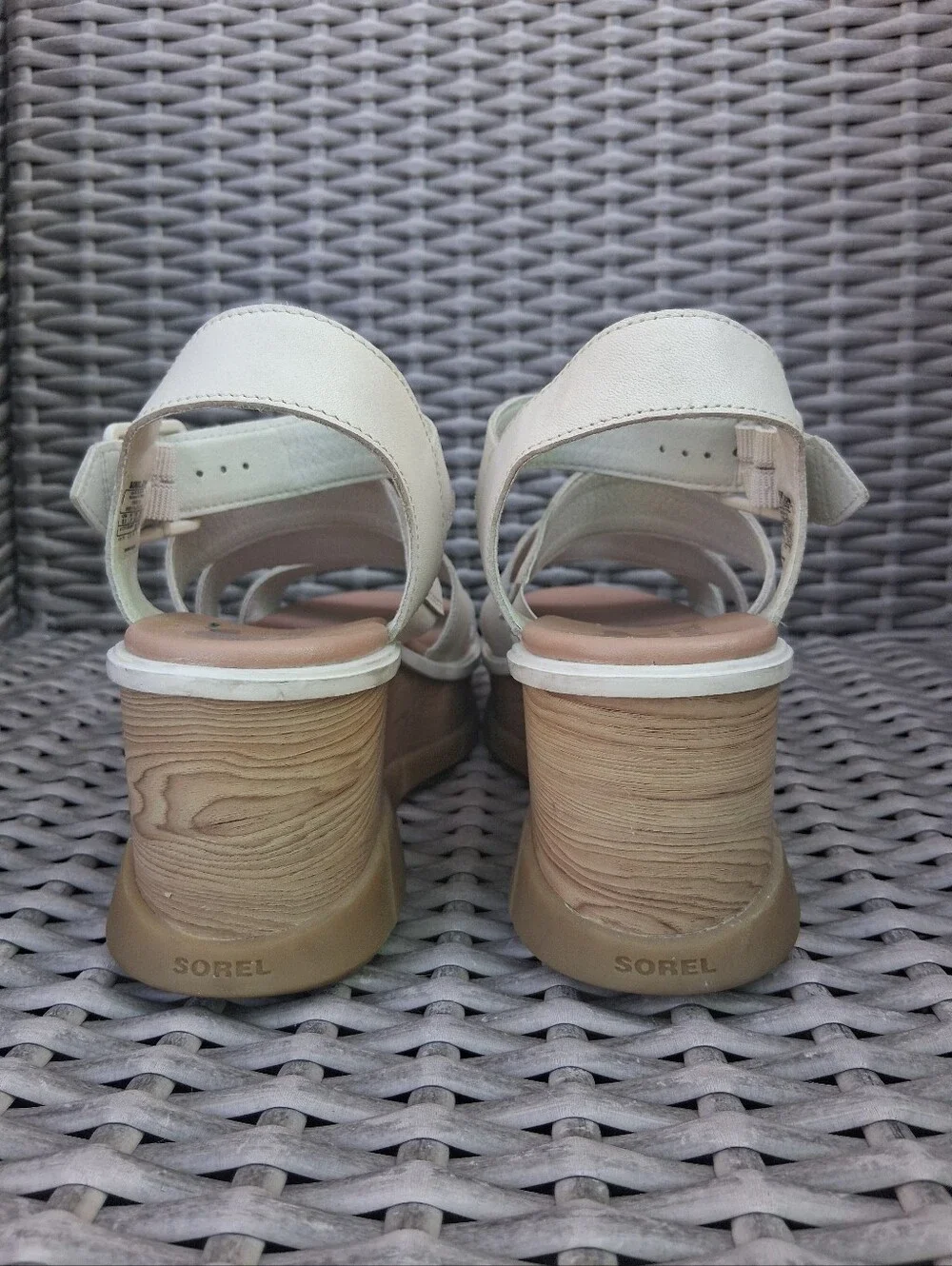 Sorel Cream Strappy Wedge Sandals - Comfort Platform
